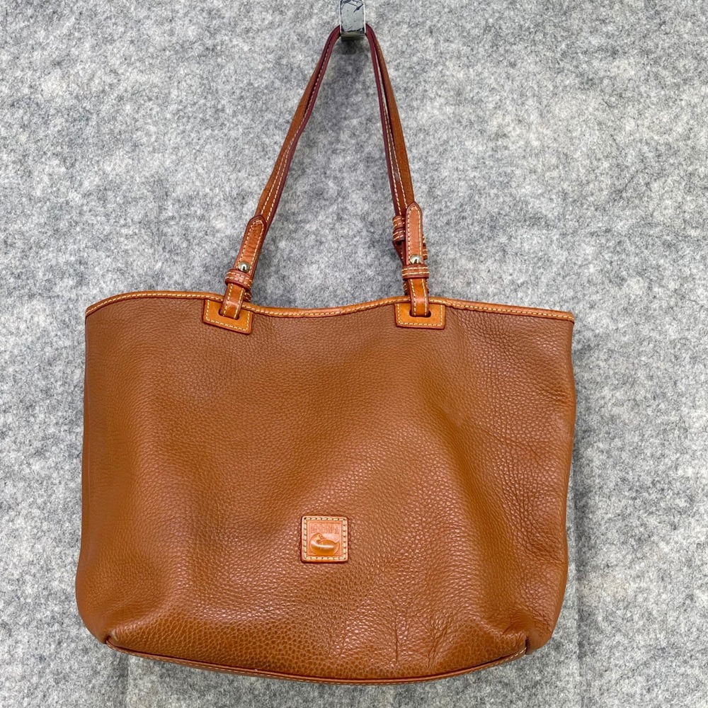 Dooney & Bourke Flynn Tote Bag Women Medium Brown Pebbled Leather Shoulder Purse